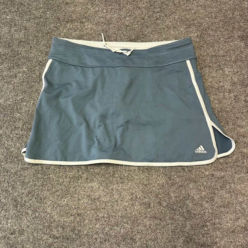Adidas Skort Womens Size L Blue Athletic Tennis Golf Skirt Built-in Shorts
